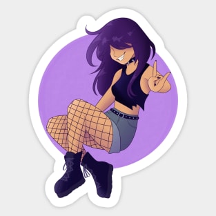 Purple Rocker Girl Sticker